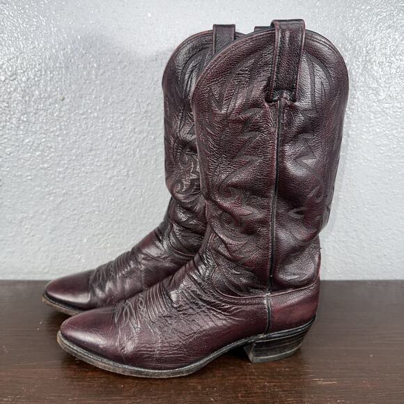 Dan Post 16773 Vintage Black Cherry Western Cowboy Boots Mens 12 D - Picture 1 of 11